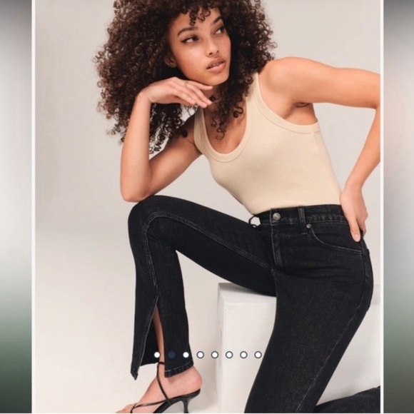 Abercrombie & Fitch The Skinny High Rise Curve‎ Love Jeans Split Hem29/8 B1 - Picture 2 of 8